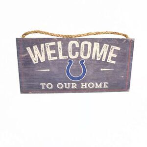 NFL Welcome To Our Home Indianapolis Colts Wood Sign 12" x 6"